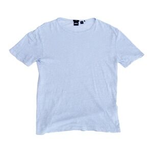 HUGO BOSS Men's Light‎ Blue 100% Linen T-Shirt – Size L – Made in Portugal